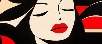 L'élégance tranquille d'une femme en couleurs sur Poster Art Shop