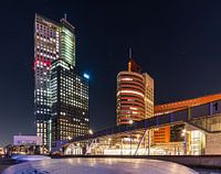 Maastoren à Rotterdam Sud de nuit