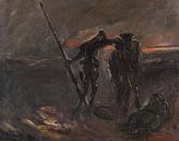Don Quixote - Nachtwacht (Don Quichot en Rosinante), MAX SLEVOGT, 1908 van Atelier Liesjes thumbnail