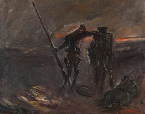 Don Quixote - Nachtwacht (Don Quichot en Rosinante), MAX SLEVOGT, 1908 van Atelier Liesjes