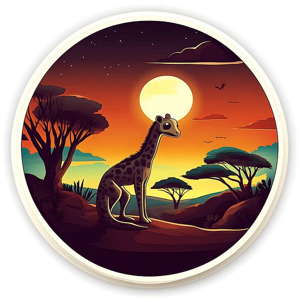Lever de lune sur la savane par Vythryd Arts