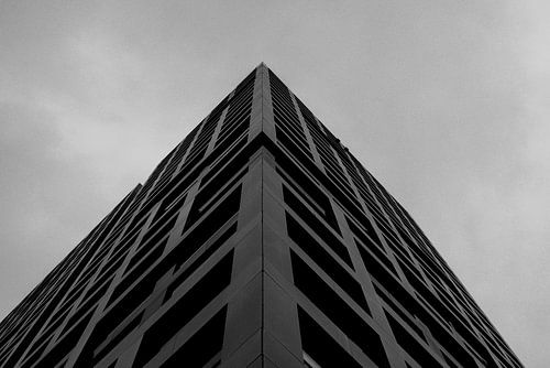 Skyscraper Brutalisme in zwart wit