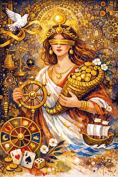 Roman goddess Fortuna painting. by Johannes