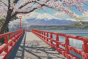Japanischer Garten mit Brücke
