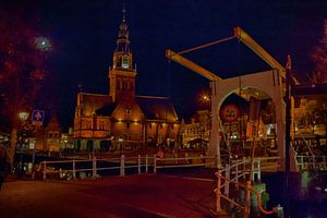 Waagplein in de nacht