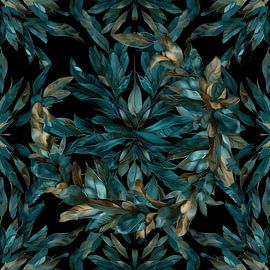 Green Breath: Circular Oak leaves mandala by Surreal Media