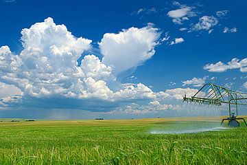 weiland met dramatische wolkenlucht van Egon Zitter