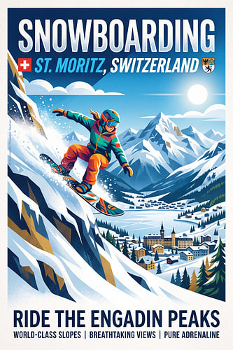 Le snowboard à Saint-Moritz sur Theodor Decker