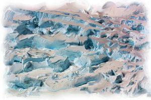 Abstraktes Blau Grau Rosa