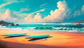 Surfplank op het strand