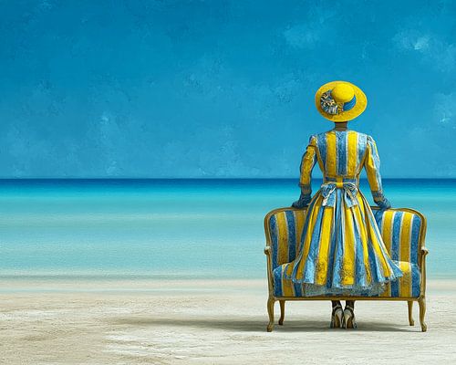 Le dos tourné | Tableau de plage symbolique