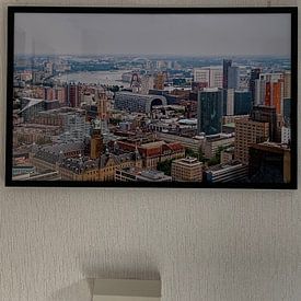 Kundenfoto: Die Skyline von Rotterdam mit verschiedenen Hotspots von MS Fotografie | Marc van der Stelt, als gerahmtes poster