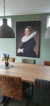 Portret van Adriana Croes, Johannes  Cornelisz. Geschilderd door Verspronck met potlood