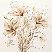 Abstract flowers in neutral tones (2)
