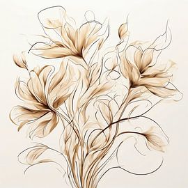 Abstrakte Blumen in neutralen Tönen (2)