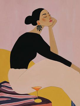 Cocktail Time, modern portret van Carla Van Iersel