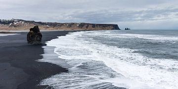 Black Sand Beach at Vik , Iceland by Hans Brinkel