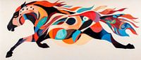 Colourful, dynamic horse portrait by Poster Art Shop thumbnail