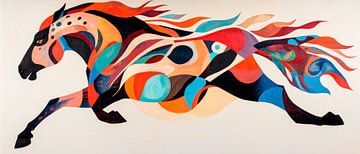 Colourful, dynamic horse portrait by Poster Art Shop