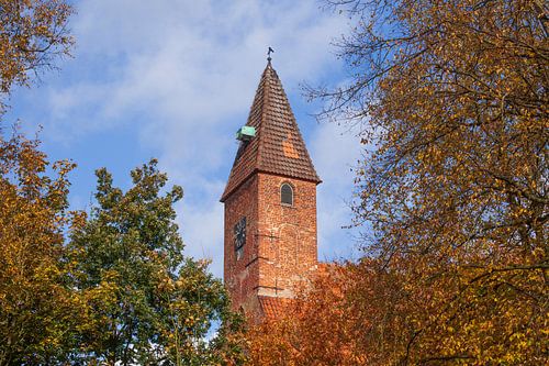 Monastery church in autumn