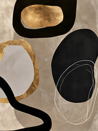 Moderne abstractie in zwart goud van IamHomeStudio