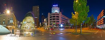 Panorama Centrum Eindhoven in de nacht