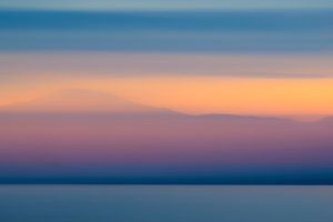 Abstract sunset with winter colors over the Vestfjord fin Norway