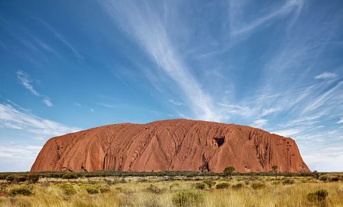 Uluṟu of Ayers Rock is een reusachtige rotsformatie die ongeveer in het midden van Australië ligt
