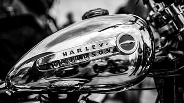 Harkey-Davidson retro benzine tank zwartwit van Customvince | Vincent Arnoldussen