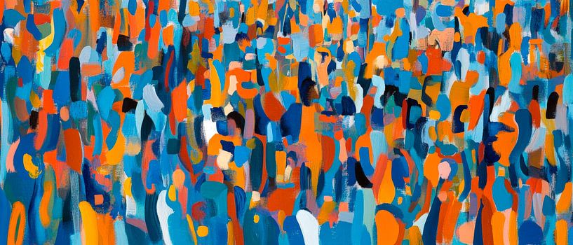 Foule colorée - Abstrait et vivant par Poster Art Shop