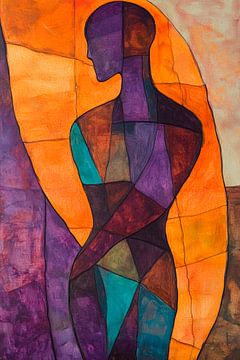 Kleurrijke stilte - Menselijk silhouet van Poster Art Shop