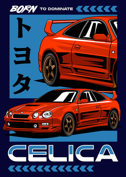 Toyota Celica GT 4 Car by Adam Khabibi on canvas, poster