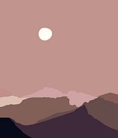 Mountain landscape in warm earth colors