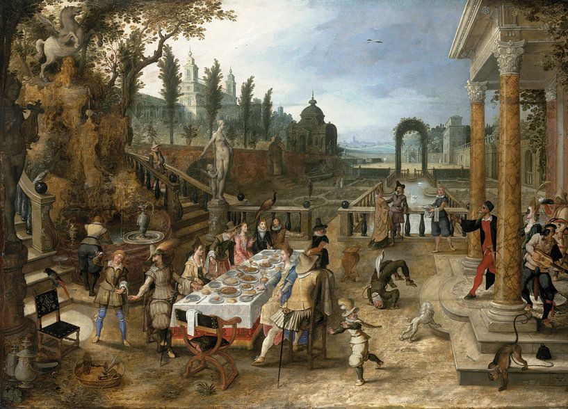 Een buitenbanket, Sebastiaen Vrancx van Meesterlijcke Meesters