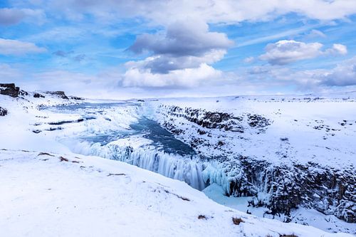 IJSLAND Gullfoss in de winter