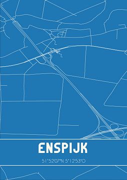 Blauwdruk | Landkaart | Enspijk (Gelderland) van Rezona