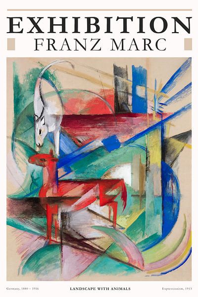 Franz Marc - Paysage avec animaux par Old Masters
