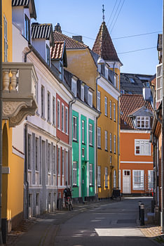 Prachtige oude huizen in Aalborg, Denemarken