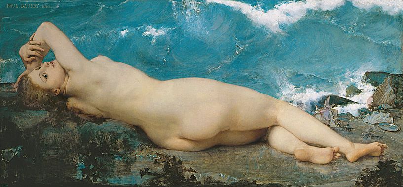 Die nackte Perle und die Welle, Paul Baudry - 1862 von Atelier Liesjes