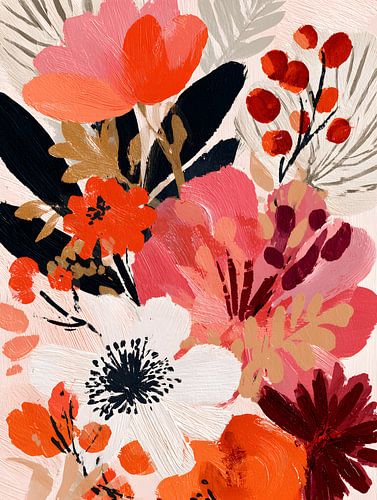 Zachte Bloemen in Warme Aardetinten