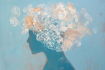 Vrouwenprofiel | Urban Blossom van De Mooiste Kunst