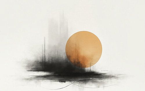 Abstract schilderij in rustige kleuren