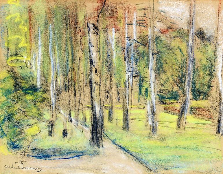 De berkenlaan in Wannsee in het noordwesten, Berlijn, MAX LIEBERMANN, rond 1920 van Atelier Liesjes