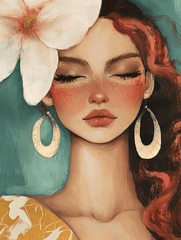 Modernes Porträt "Blumenmädchen"