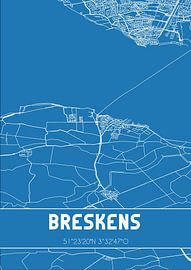 Blueprint | Carte | Breskens (Zeeland) sur Affiches de lieux