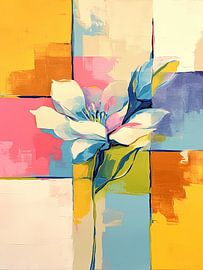 Fleurs abstraites sur Peinture Abstraite