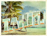 Groeten uit Tahiti vintage ansichtkaart