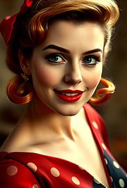 Pin up girl vijftiger jaren portret
