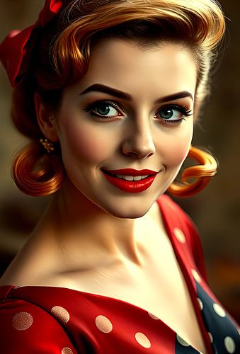 Pin up girl vijftiger jaren portret