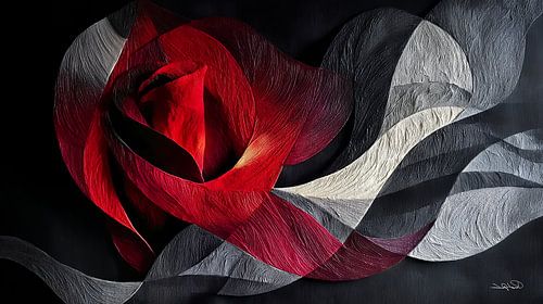 Rose in Rot, Schwarz oder Gold